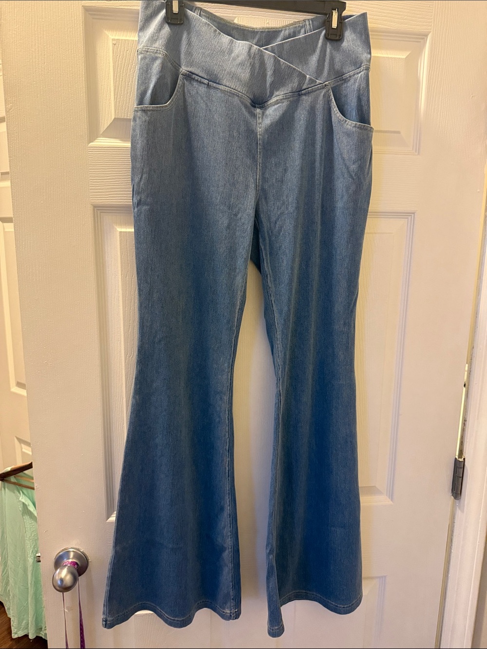 HALARA Light Blue High-Rise Flared Jeans EUC XL